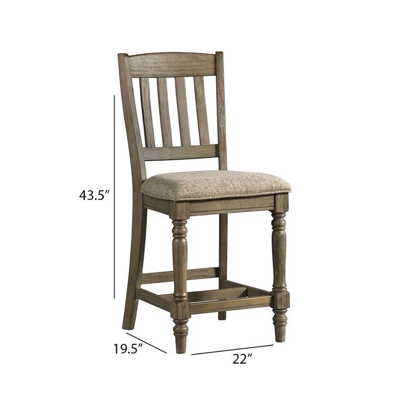 Darby Home Co Balboa Park Slat Back Counter Stool with Cushion Seat